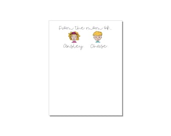 From The Mom Of... Notepads Set - Notes To School - Personalized Mothers Day Gift - Custom Kid Pad