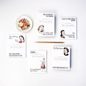 Retro Housewife Humor Notepad – Witty Women Designs