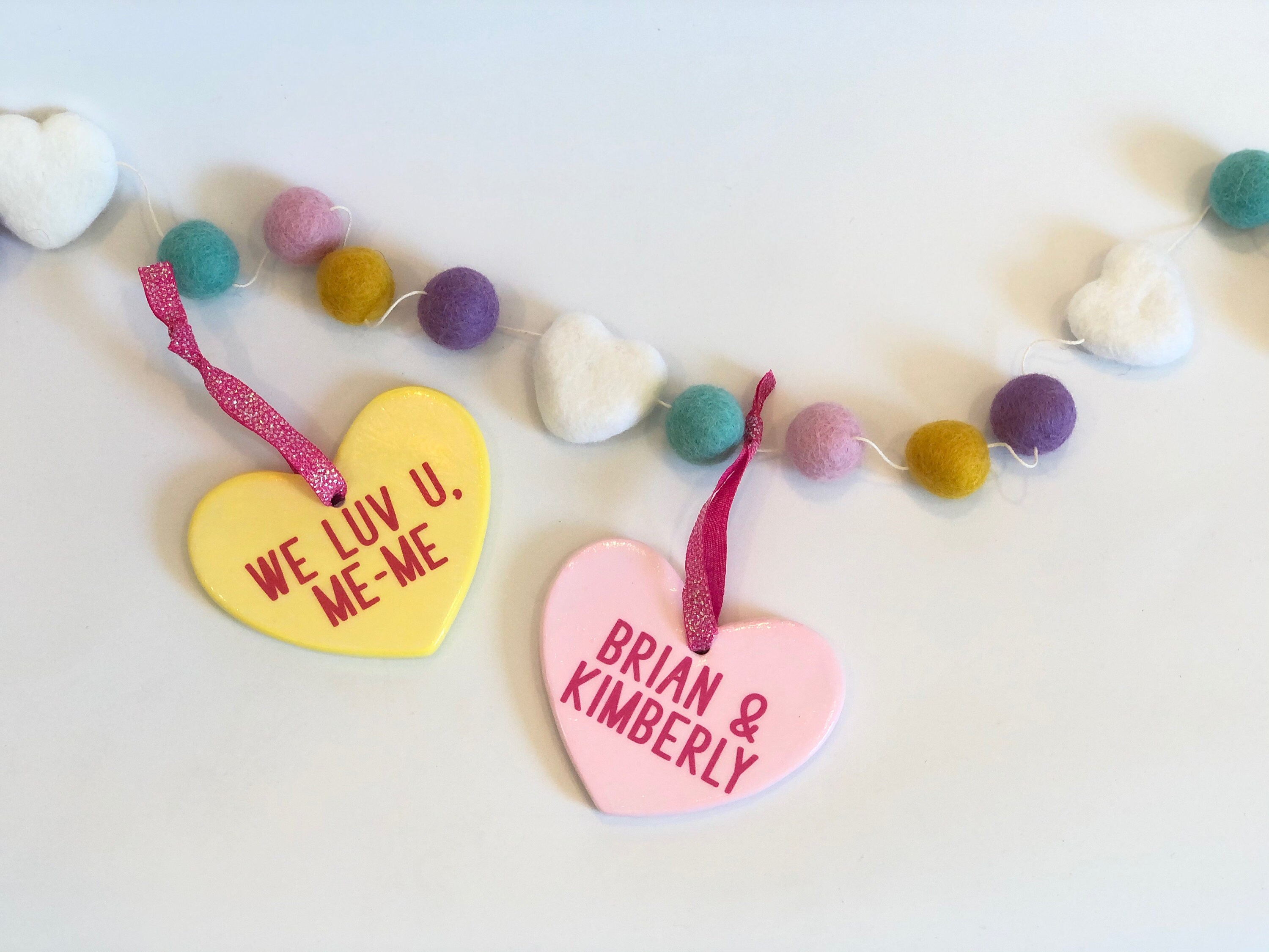 Conversation Heart Personalized Ornament