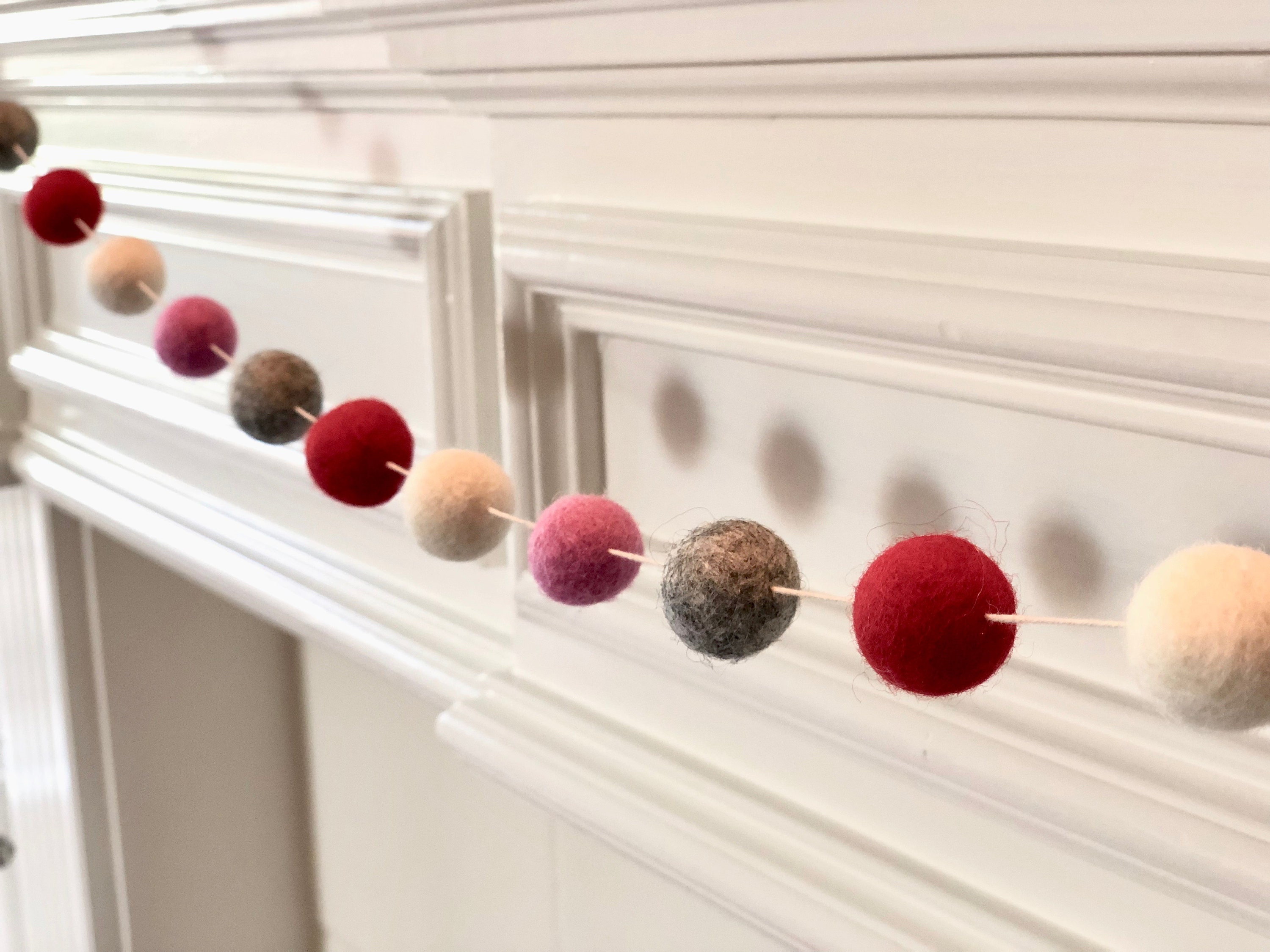Lovely Wool Felt Ball Garland