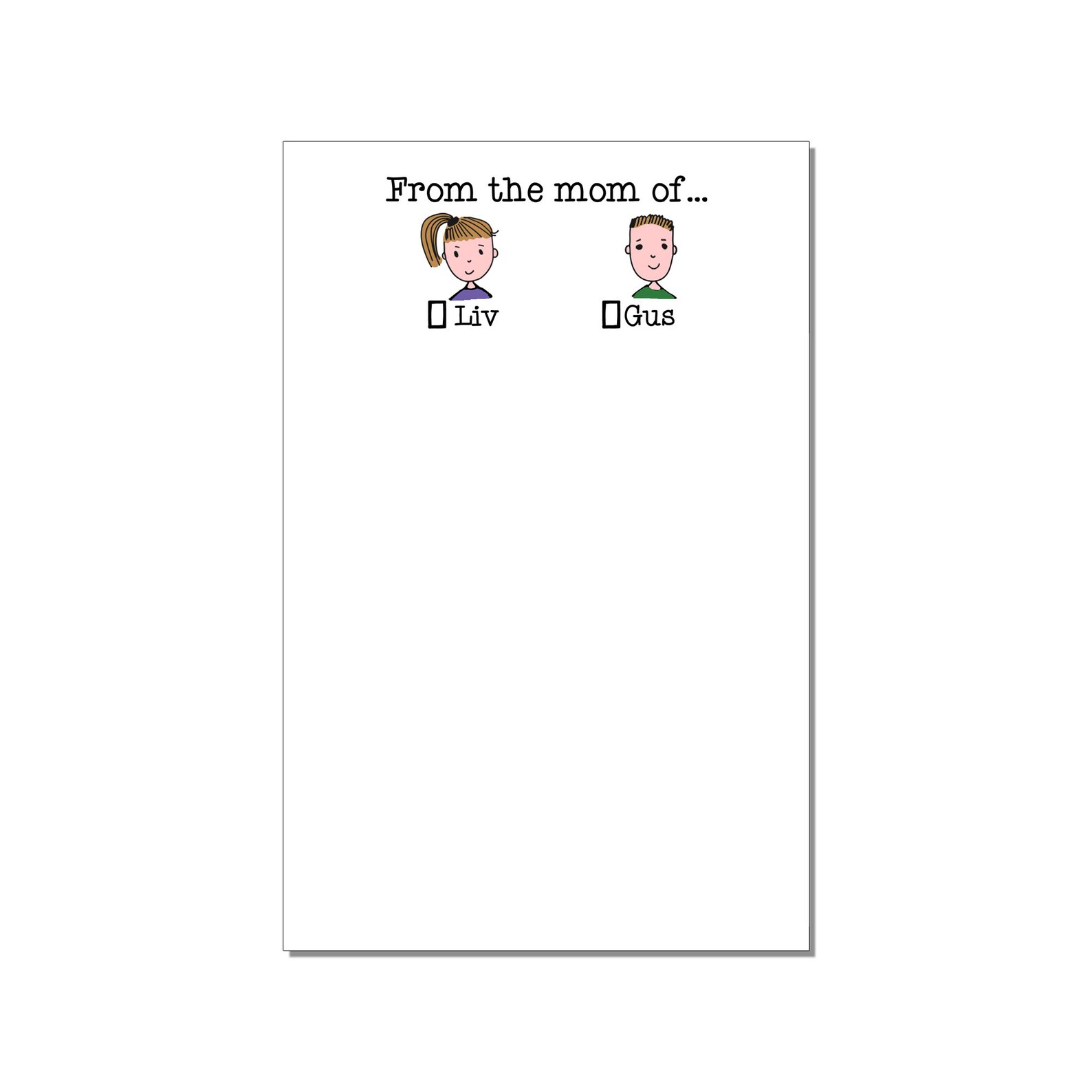 From the Mom Of... Large Notepad Personalized Notepads for Etsy