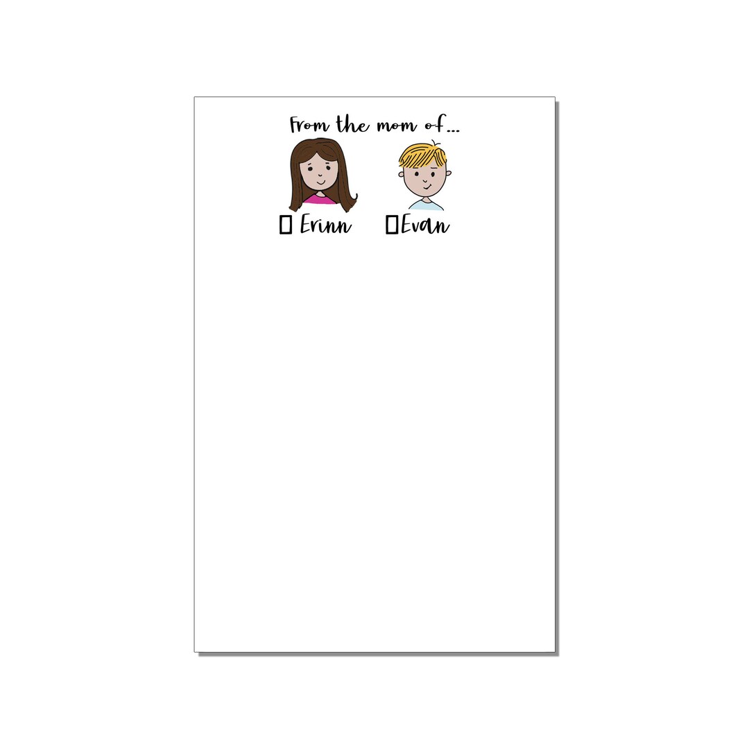 From the Mom Of... Large Notepads Set Personalized Notepads - Etsy
