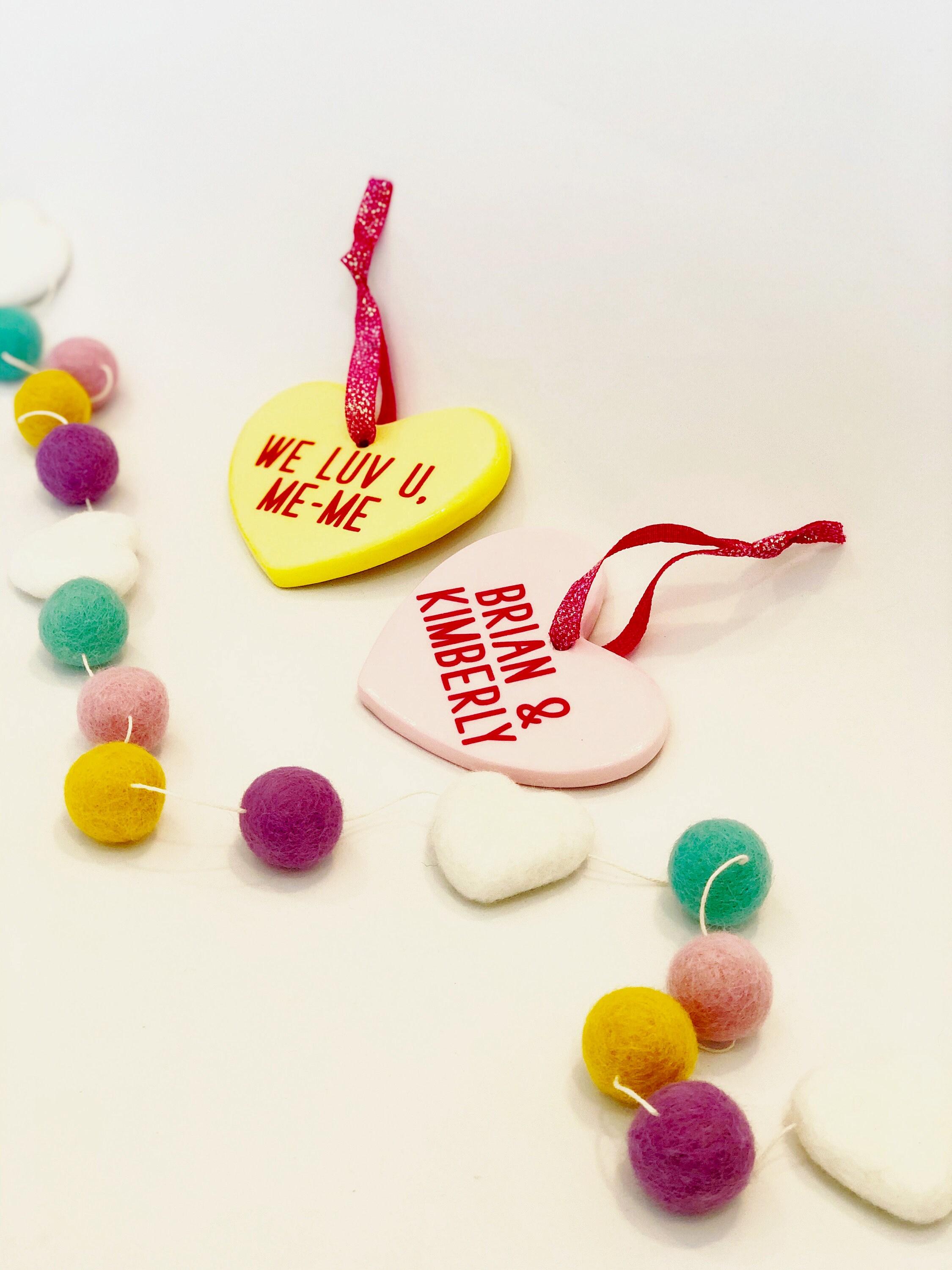 Conversation Heart Personalized Ornament