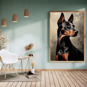 Doberman Dog Art Print: Modern Canine Illustration