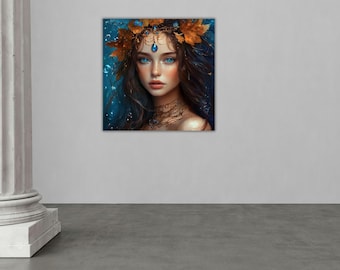 オリジナルアートワークキャンバスプリント：ゴールドフェイスアート