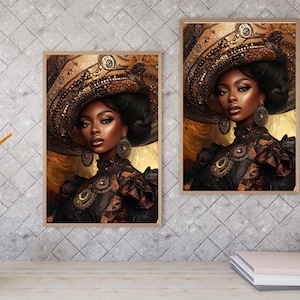 Elegant Lady Wall Art – Canvas Print of Woman Portrait, Modern and Abstract Artwork for Living Room, Bedroom, Office Decor, Unique Gift