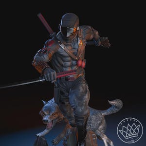 Snake Eyes Statue | 16K High-Resolution Resin 3D Print | Hand-Painted G.I. Joe Figure (15-30cm)