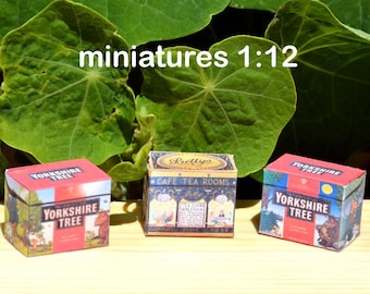 Miniature Tea Boxes Gruffalo and Vintage DIY Printable Kit – 1:12 Scale Dollhouse Accessory