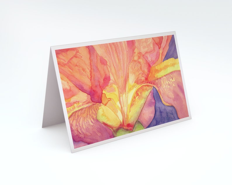 Iris Note Card Set of Eight from Four Original Watercolors Iris Thank You Cards Assortment of Cards Springtime Note Card set image 6