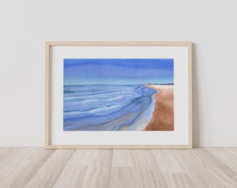 Gulf Shore Watercolor Print: Siesta Key Beach Art