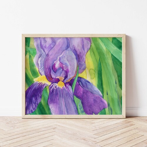Purple Iris Original Watercolor | 10 x 12 inches | Iris Decor shops | Floral Art | Nature Inspired Art | Garden Art | Springtime Art