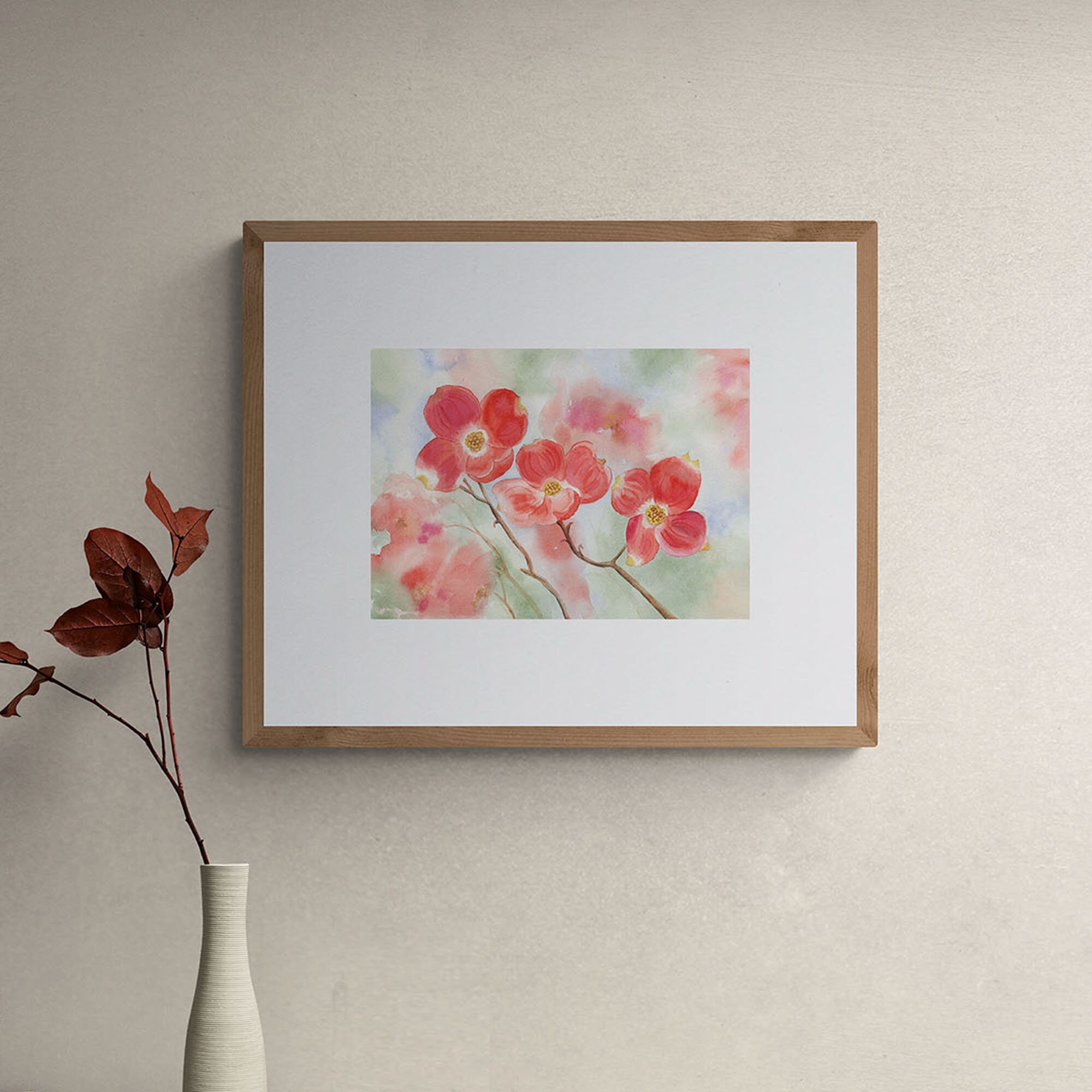 Salmon Colored Dogwood Watercolor Print 10 X 12 11 X 14 or Etsy