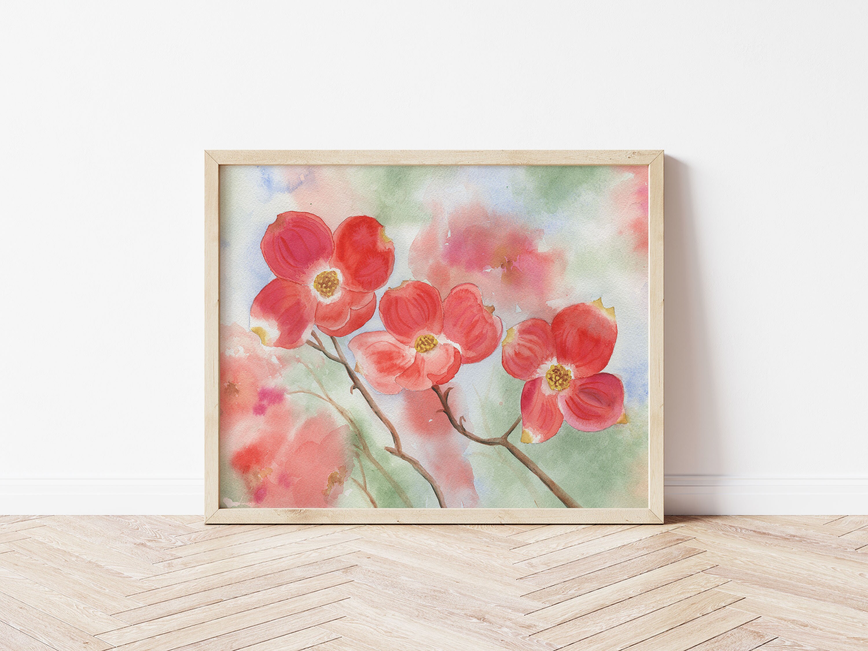 Salmon Colored Dogwood Watercolor Print 10 X 12 11 X 14 or Etsy