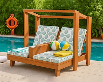 Outdoor Chaise lounge, Lounge plan, Outdoor lounge, Woodworking plans, Outdoor bench plan, Patio furniture, DIY plans, Bench plan, PDF file