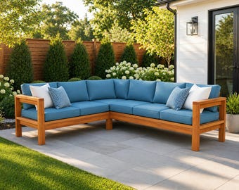 2x4 Outdoor Sofa Plan: Armless Sectional Patio Couch DIY Wood Furniture Blueprint (PDF Download)