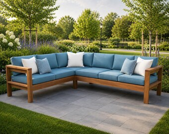 DIY outdoor sectional sofa- outdoor Seating plans- patio sofa set plans- patio furniture- 2x4 bench plans- backyard diy plans(2 Sofa Plans)