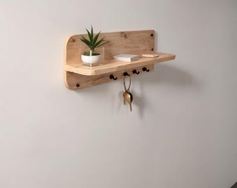 Shelf Keys Hook Plan, Key Organizer, Wall Shelves, Woodworking Plans, Step by steps instructions, (PDF Download)