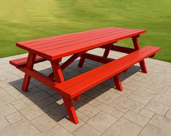 DIY Patio Bench build plan, Woodworking plans, Outdoor picnic table bench plan, Patio furniture plans, DIY plans, Bench plan, PDF Download