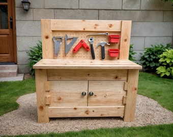 Kids Workbench Plan – Kids Playing Bench, Woodworking Plans, Digital Download (PDF)