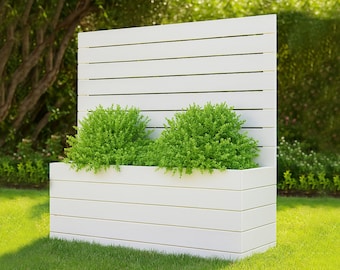 DIY patio wooden planter build plans | plant stand with privacy screen | Patio outdoor furniture plans, Patio garden plans|Woodworking Plans