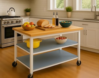 DIY Kitchen Island Build Plan PDF – Rolling Grill Cart, Outdoor Kitchen Table, Woodworking Plans with Materials/Cut List, Patio Furniture