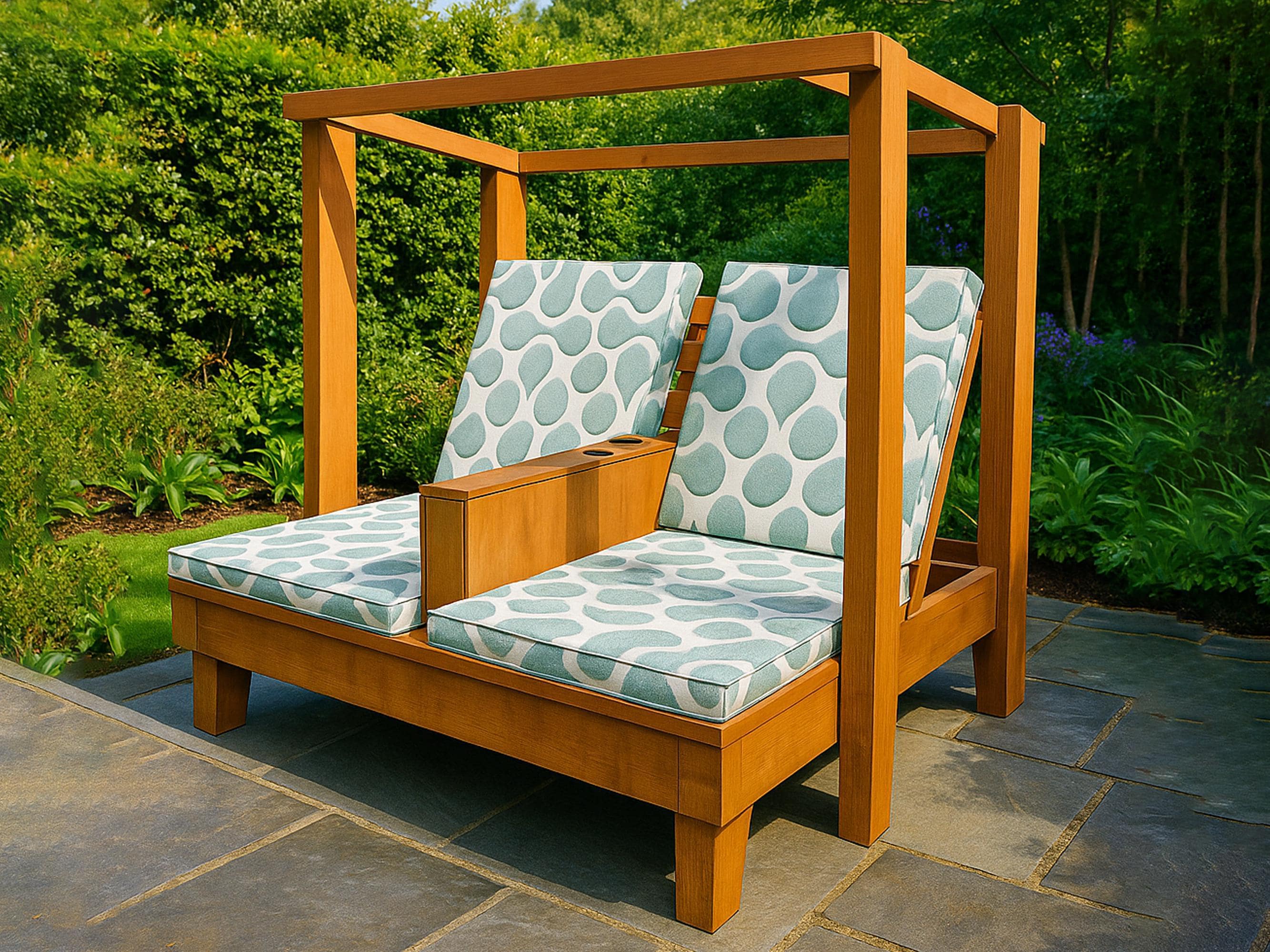 Kids Outdoor Double Chaise Lounger Plan | Digital PDF Woodworking Build Plan with Materials & Cut List |  DIY Plans, Outdoor Furniture Plan