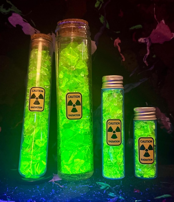 Uranium Glass Shard Vial – UV Reactive Novelty Decor