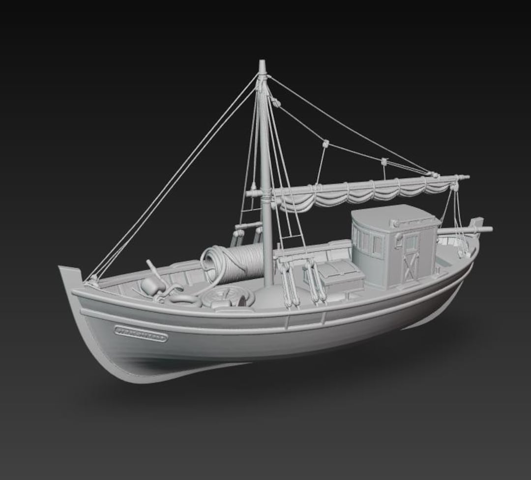 Fishing Boat Scale Model Ideal Decoration 2 for 3D Printing - Etsy