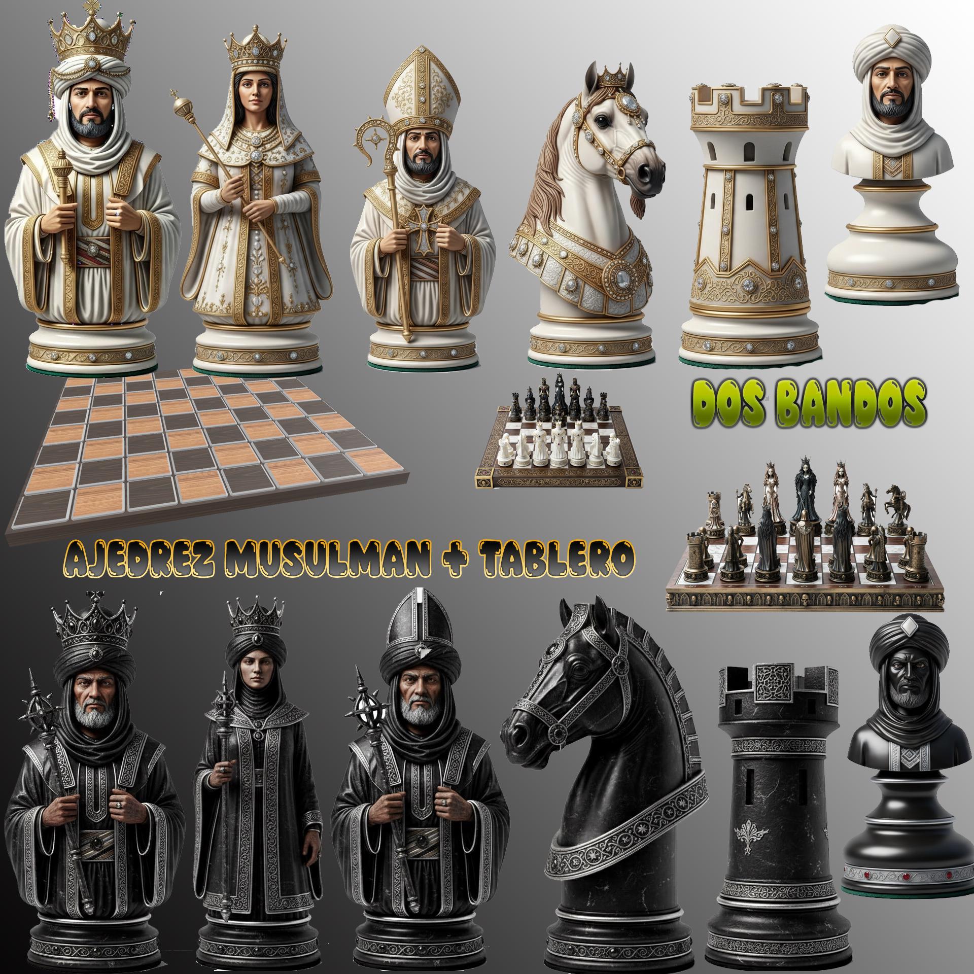 Super Luxury Muslim Chess Set With Collector's Board - PJH3D - Etsy