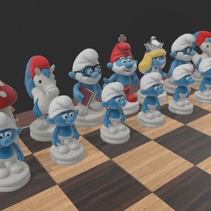 Smurf Chess Set - Etsy