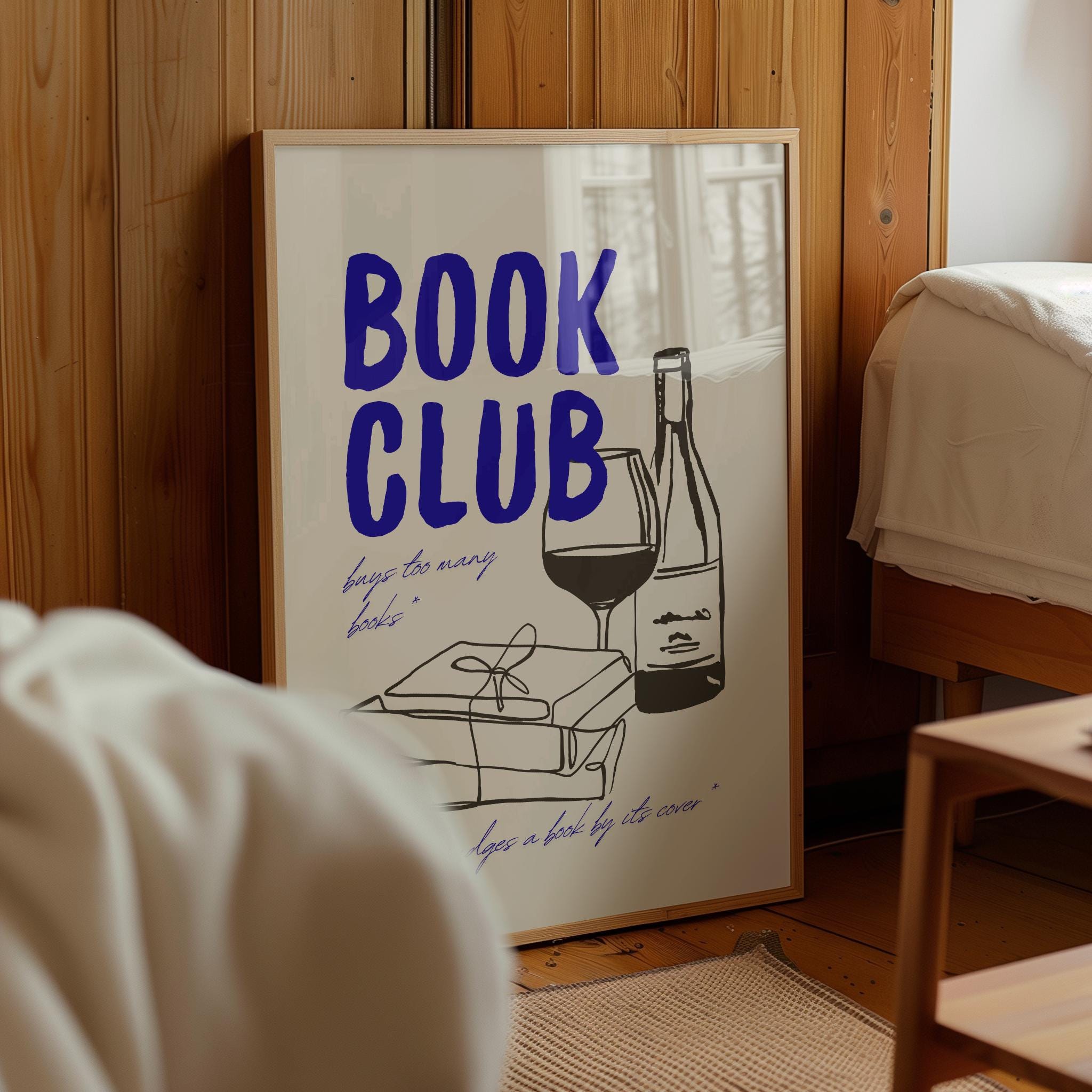 読書クラブのウォールアート、読書好きへのギフト、読書コーナーの装飾
