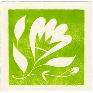 Snowdrop - linoleum block print