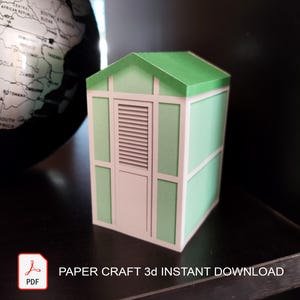 Papercraft 3D Cabina Mare di Riccione, PDF, Stampa ritaglia incolla, Souvenir Fai da Te Riviera Romagnola, diorama, Artigianato di carta
