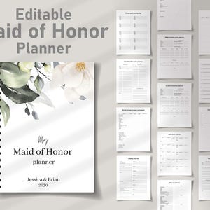Maid of Honor Planner, Honor Wedding Planner Bundle, Binder Book, Hen Party Planner, Wedding BinderBridesmaid Duties, Bachelorette Planner