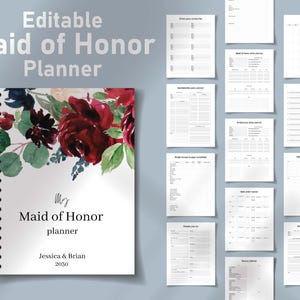 Maid Of Honor Planner, Matron Of Honor PDF, Bridesmaid Duties, Bachelorette Planner, maid of honor planner, maid of honor, planner