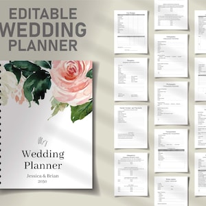 Wedding Planner Printable, Printable Planner Kit, Wedding Planner Organizer, Wedding Binder Template, Wedding Planning Book