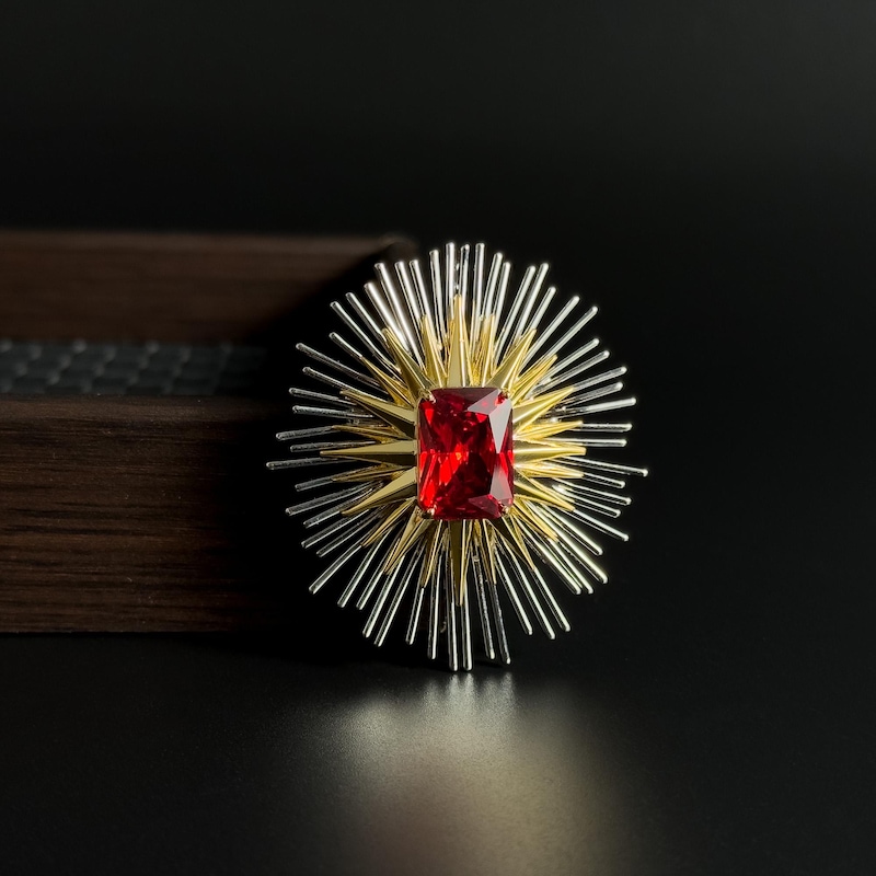 Ruby Brooch Men - Etsy