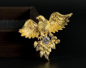 Vintage eagle brooch pin, bird brooch