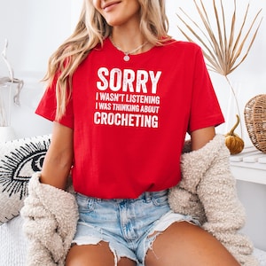 Thinking About Crocheting, Crochet T-Shirt, Crochet Shirt, Crocheting Shirts, Funny Crochet Shirt, Crochet Lover Gift, Crochet Tee