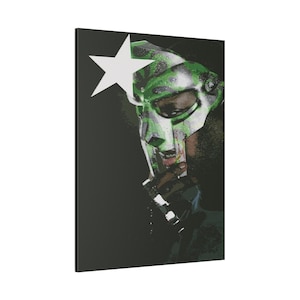 MF DOOM Canvas Art: Masked Hero - Urban Hip Hop Decor