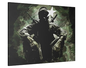 Black Ops-muurkunst, tactisch muurdecor, veteranencadeaus, camouflagekunstwerk, unieke woondecoratie