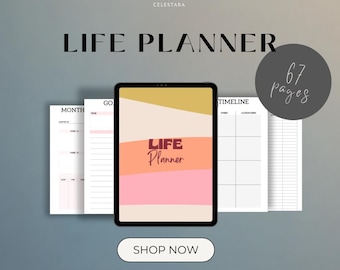 Life Planner | Printable Goal, Finance, Wellness Organizer (PDF)