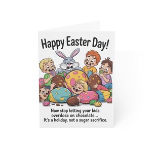Cartões de Páscoa caprichosos para crianças, cartões de Natal divertidos, desejos de aniversário, convites para festas infantis, humor de overdose de chocolate