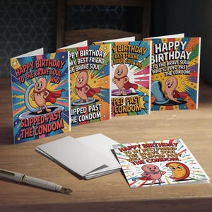 Cartes de voeux fantaisistes pour amis - cartes d'anniversaire humoristiques, invitations à des fêtes amusantes, jeu de cartes unique, cartes coquines