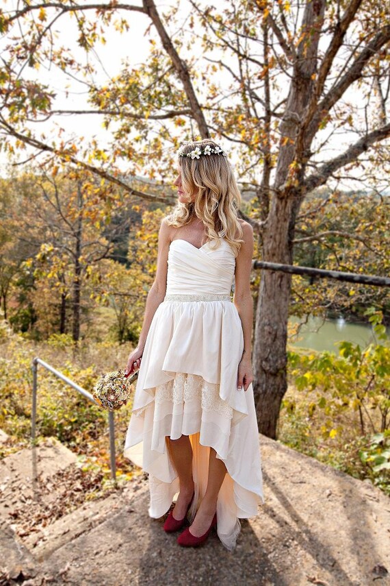 Boho Wedding Dress with High Low Hem Stella by Starlight