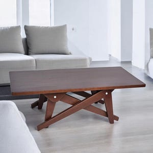 Adjustable Solid Hardwood Dining Table: 2-in-1 Coffee Table