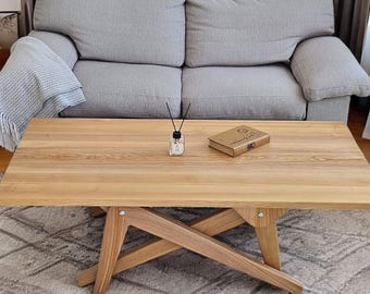 Solid Wood Transformer Table | Adjustable Height Coffee to Dining Table