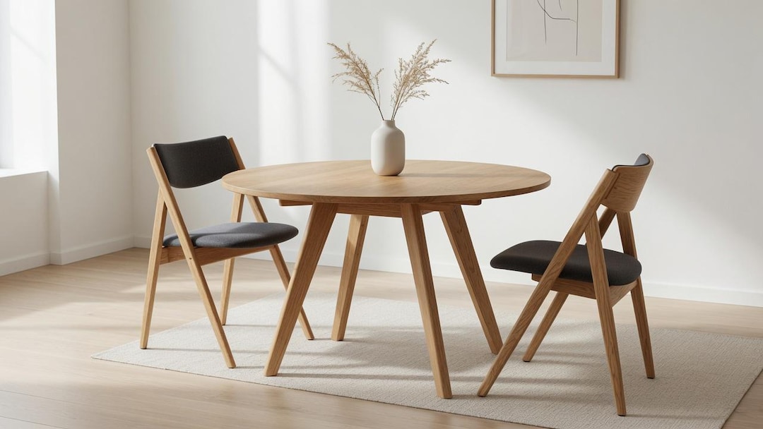 Table Ronde Extensible Weba Table transformable extensible ronde en chêne – Hauteur réglable pour ...