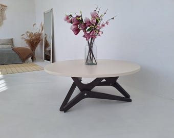 Japanese Yin Yang Transformer Table: Solid Wood Adjustable Coffee Dining Table