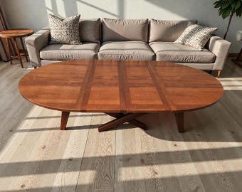 Multifunctional Solid Wood Transformer Table – Adjustable Height & Extendable Dining Table with Inserts